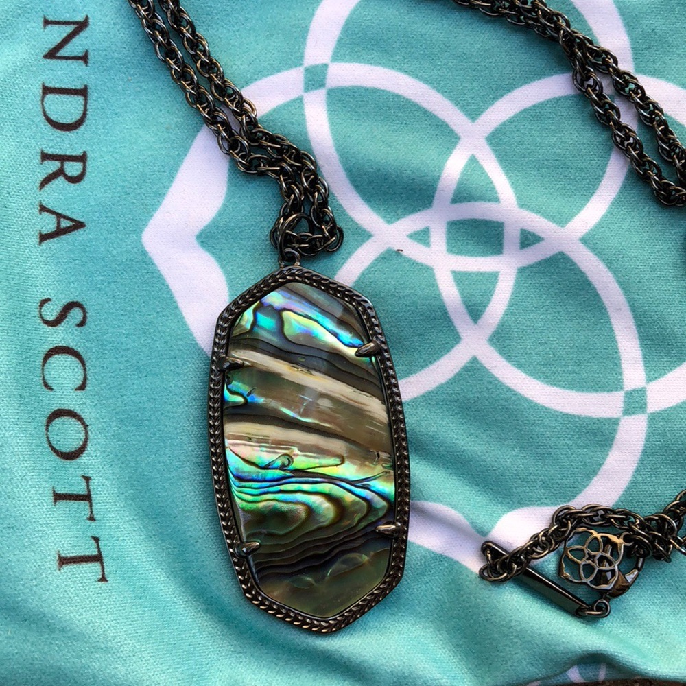 Kendra Scott Rae in abalone and gunmental EUC